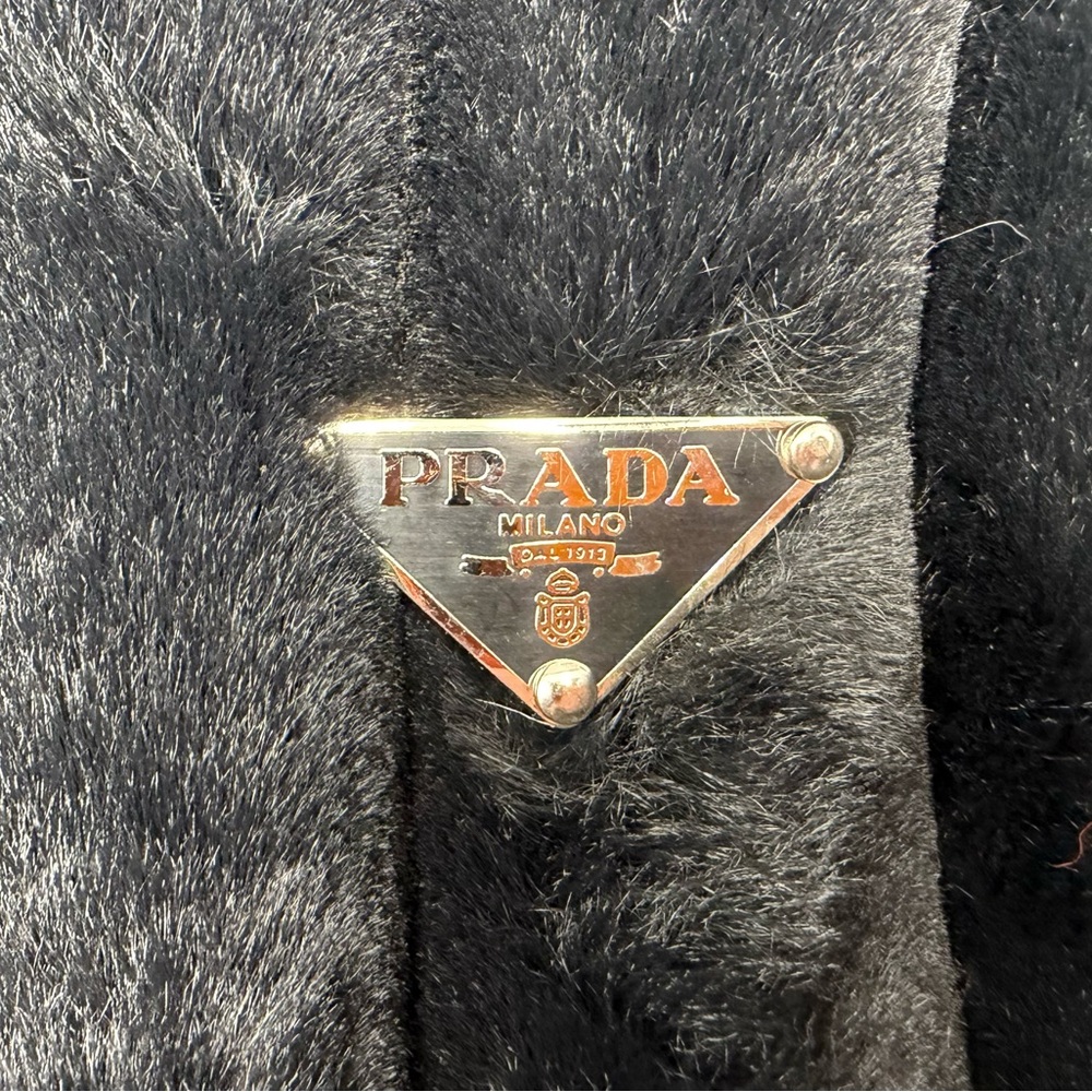 Prada Black Faux Fur Tote Bag - Picture 8 of 9